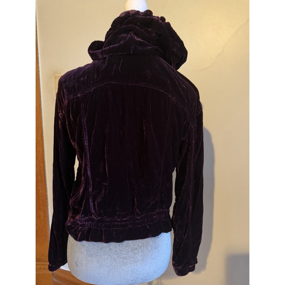 marrakech anthropologie Burgundy Velvet‎ Jacket Hoodie Romantic Vampire Goth XS - Picture 7 of 11